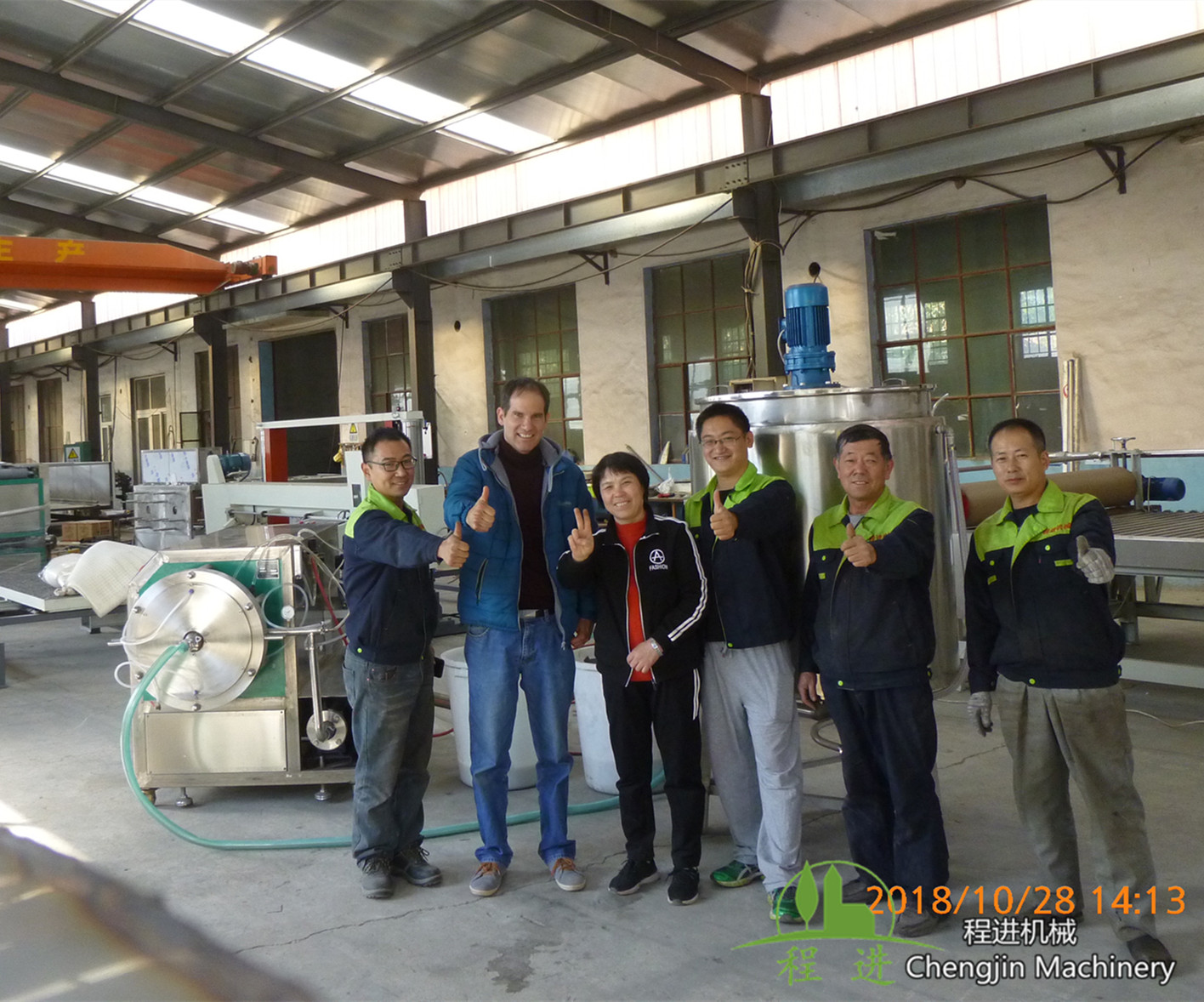 Acceptance of latex machinery by Bolivian customers